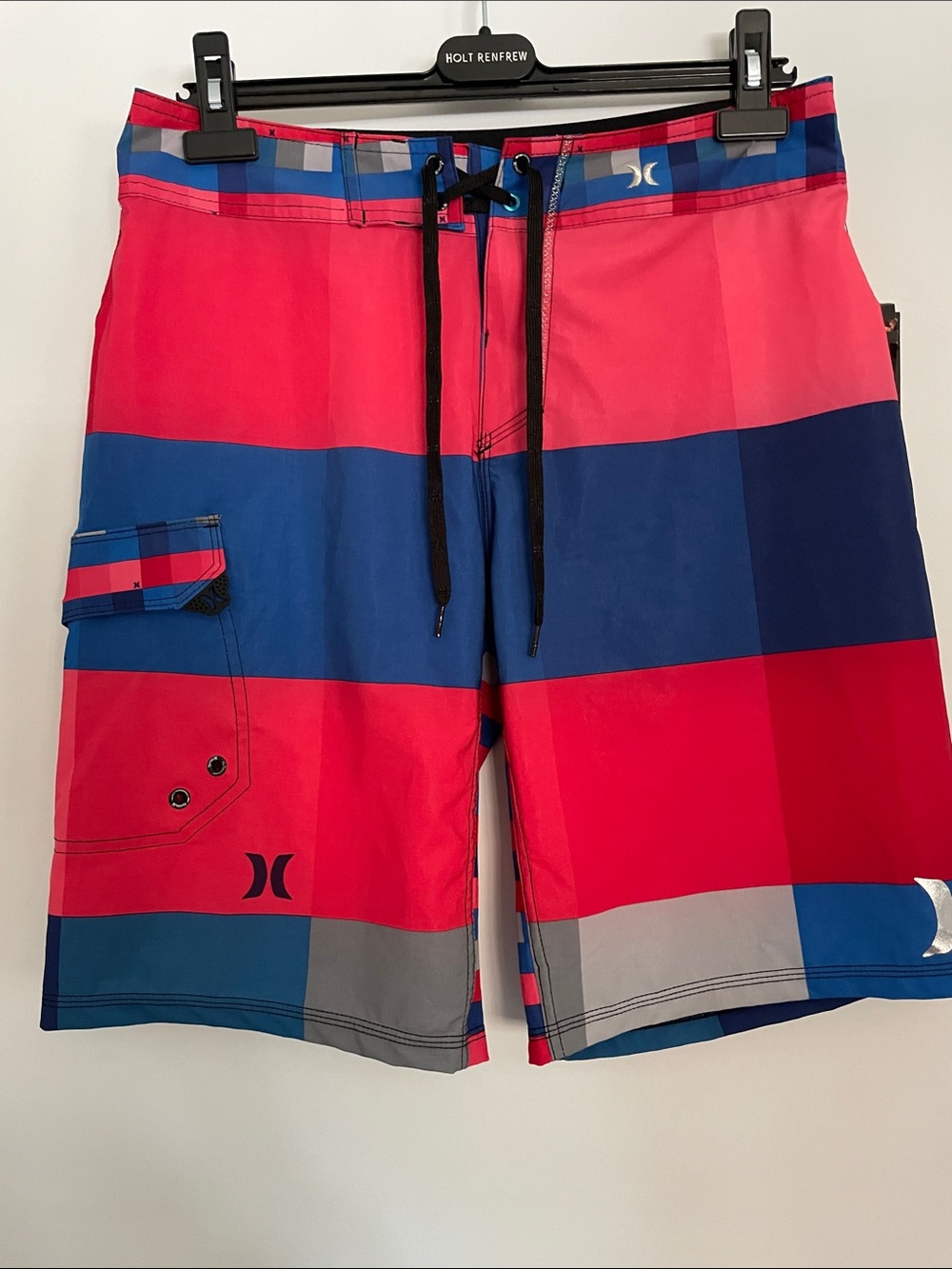 Hurley Phantom Red and Blue Men's Board Shorts NWT 30